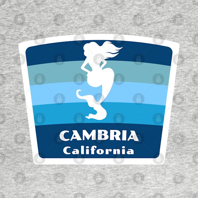 Cambria Beach California - CA Beach Swimming Mermaid Silhouette by Go With Tammy